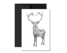 Deer with heart shaped antlers greeting card