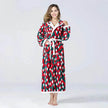Christmas Sleepwear Women Fleece Hooded Bathrobe Plush Long Robe Winter