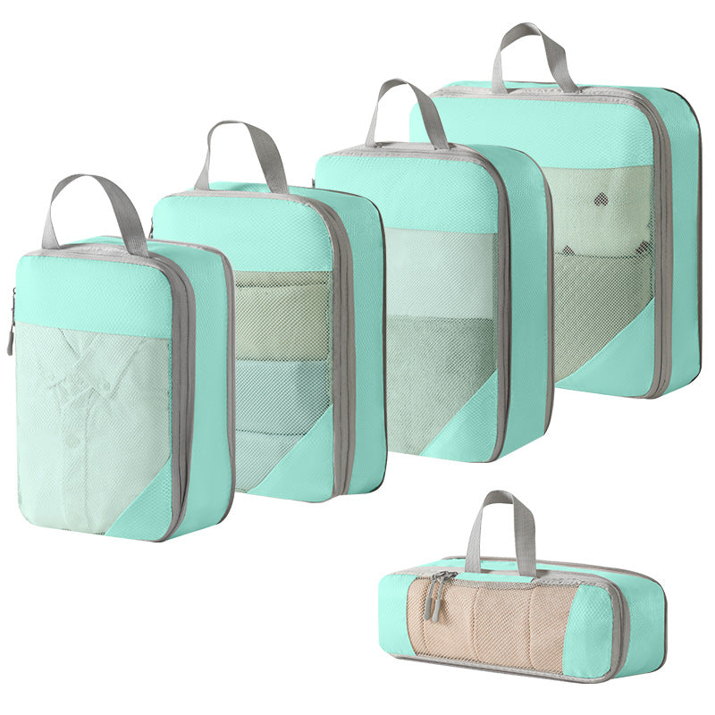 Travel Compression Packing Cubes Set – Mesh Storage Bags for Luggage