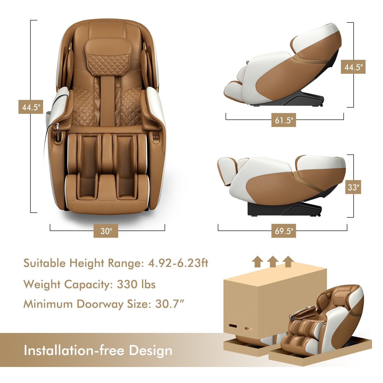 PREORDER-Demo unit - COSTWAY - JL10003WL - Relaxacare Special Buy-Full Body Zero Gravity L-Track Massage Chair Recliner With Voice Control