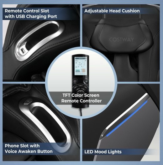 Demo unit-COSTWAY - Wave Calf Rollers-JL10008WL - Full Body Zero Gravity Massage Chair with SL Track Voice Control & Heat