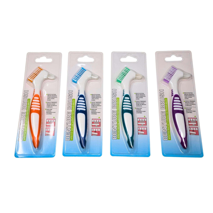 Denture Brushes - 4 Colors - 10/pk