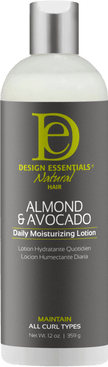 DESIGN ESSENTIALS ALMOND&AVOCADO MOISTURIZING LOTION 12OZ