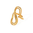 Design Sense Minority Simple 18K Gold Stainless Steel Double Layer Snake Shape Ring for Women