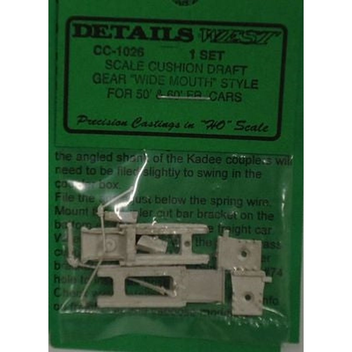 Details West CC-1026 HO Scale Cushion Draft Gear 