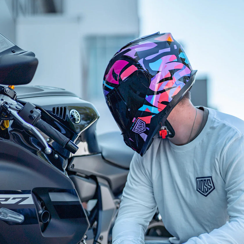 Voss 989 Moto-V Rei TopRockr Full Face Gloss Motorcycle Helmet