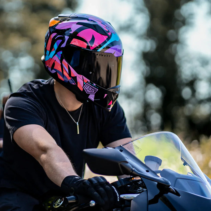 Voss 989 Moto-V Rei TopRockr Full Face Gloss Motorcycle Helmet