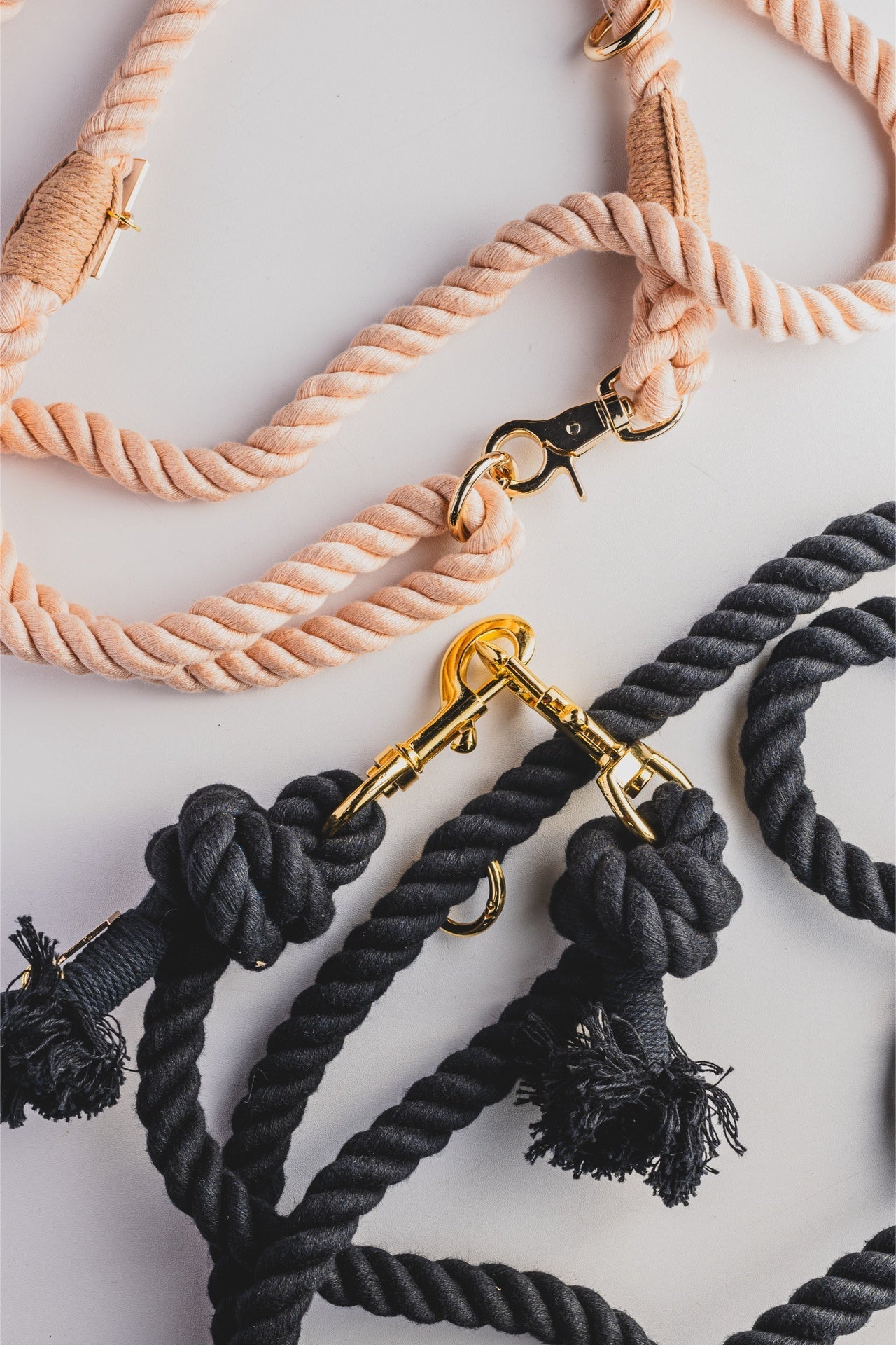 Dexypaws - Hands Free Cotton Rope Dog Leash Black