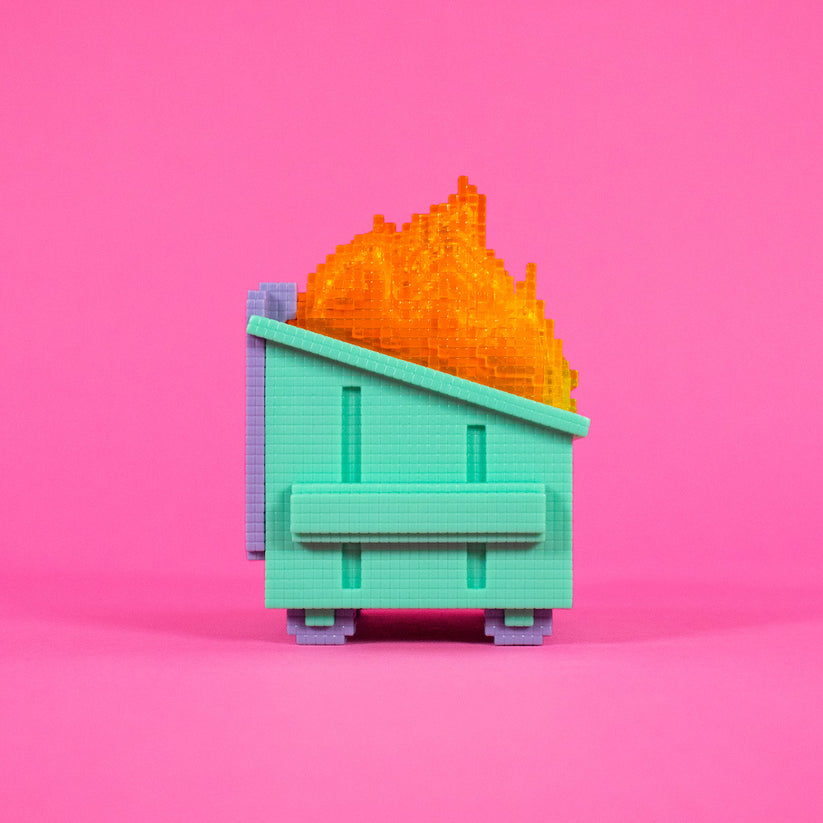 Figurine en vinyle 8 bits Dumpster Fire de 100% Soft