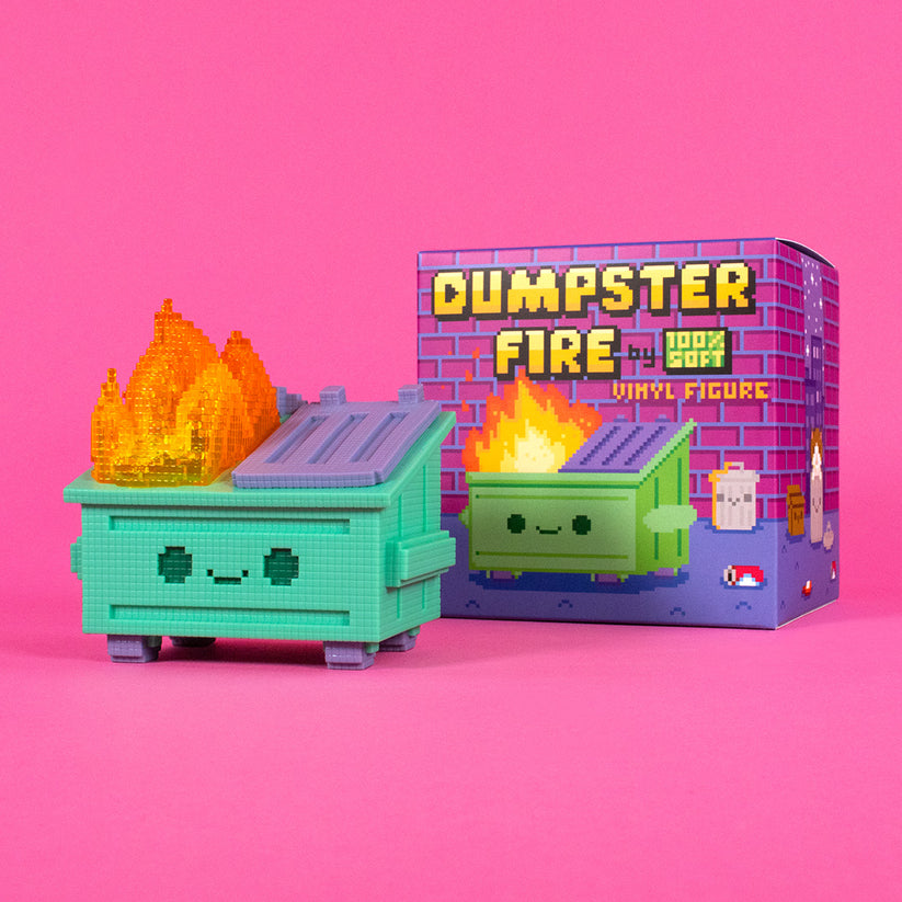 Figurine en vinyle 8 bits Dumpster Fire de 100% Soft