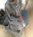 Elegant Embroidered Beaded Middle East Cardigan Robe Dress Open front Abaya Kimono