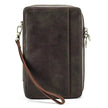Portable Horse Leather Double Zipper Storage Cigar Travel Humidor Bag