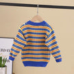 Kids Rainbow Stripe Pullover Sweater, Round Neck Knit Top