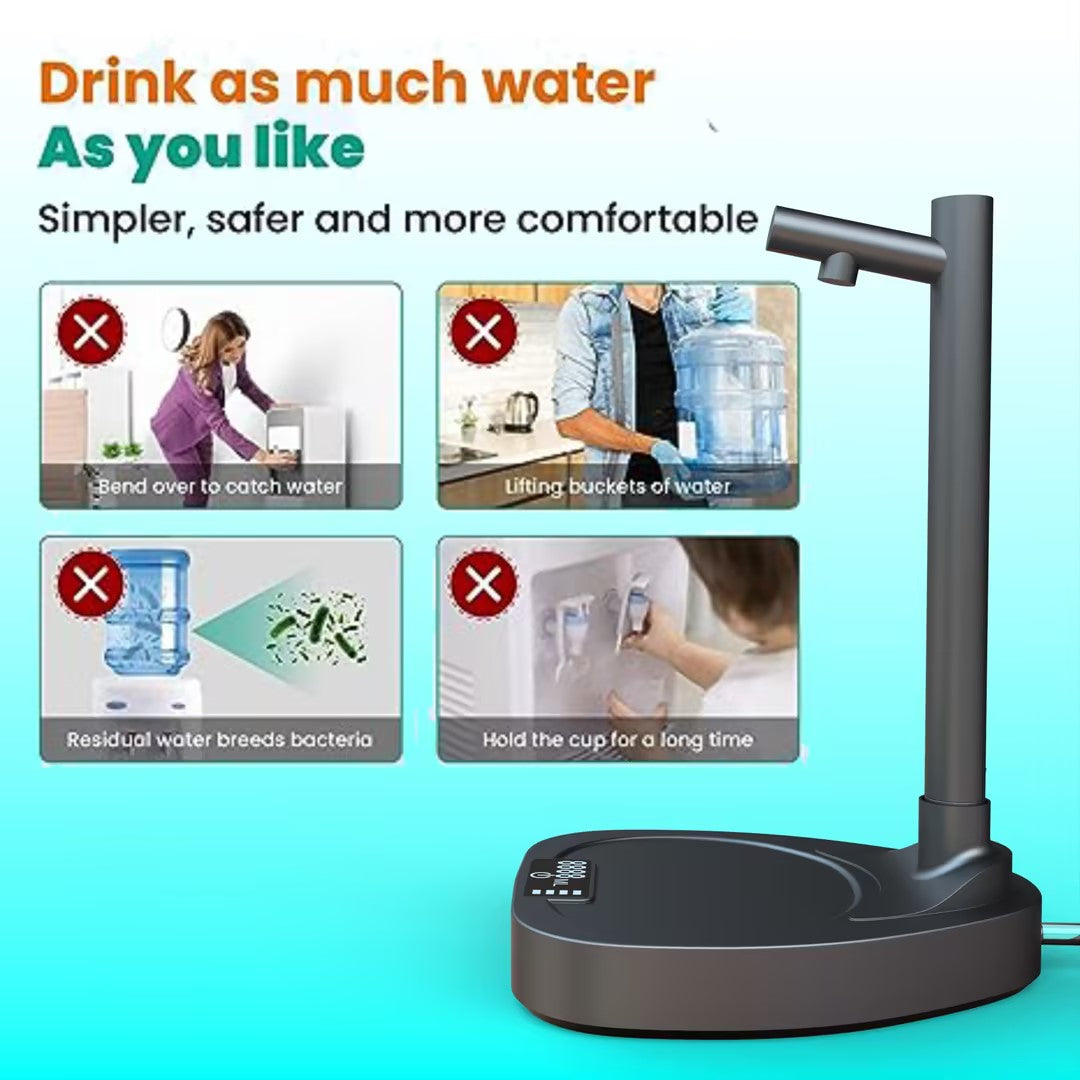 Rechargeable Electric Water Dispenser Pump with Extension Tube – Blue & White