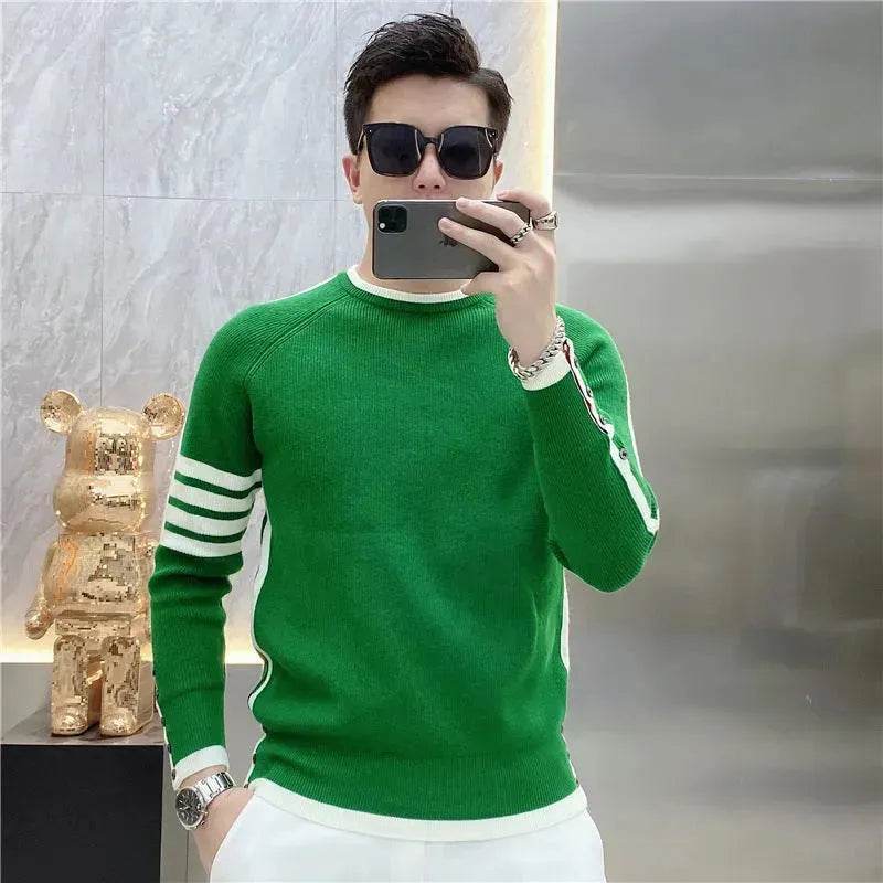 Simple All-match Slim fit Round Neck Pullover Sweater top for men