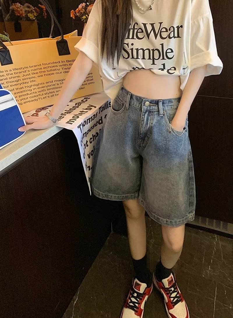 Retro Unisex Denim Jeans Short