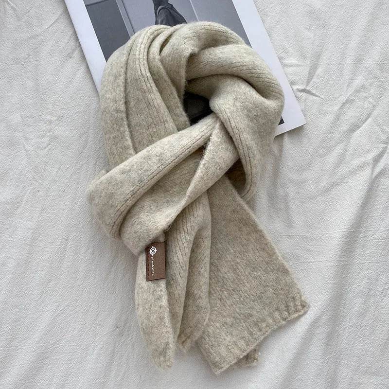Women's Sweet Version Fleece Solid Scarf Autumn And Winter