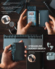 Credit Card Case With Double Id Window Rfid Blocking Automatic Leather Up Card Wallet