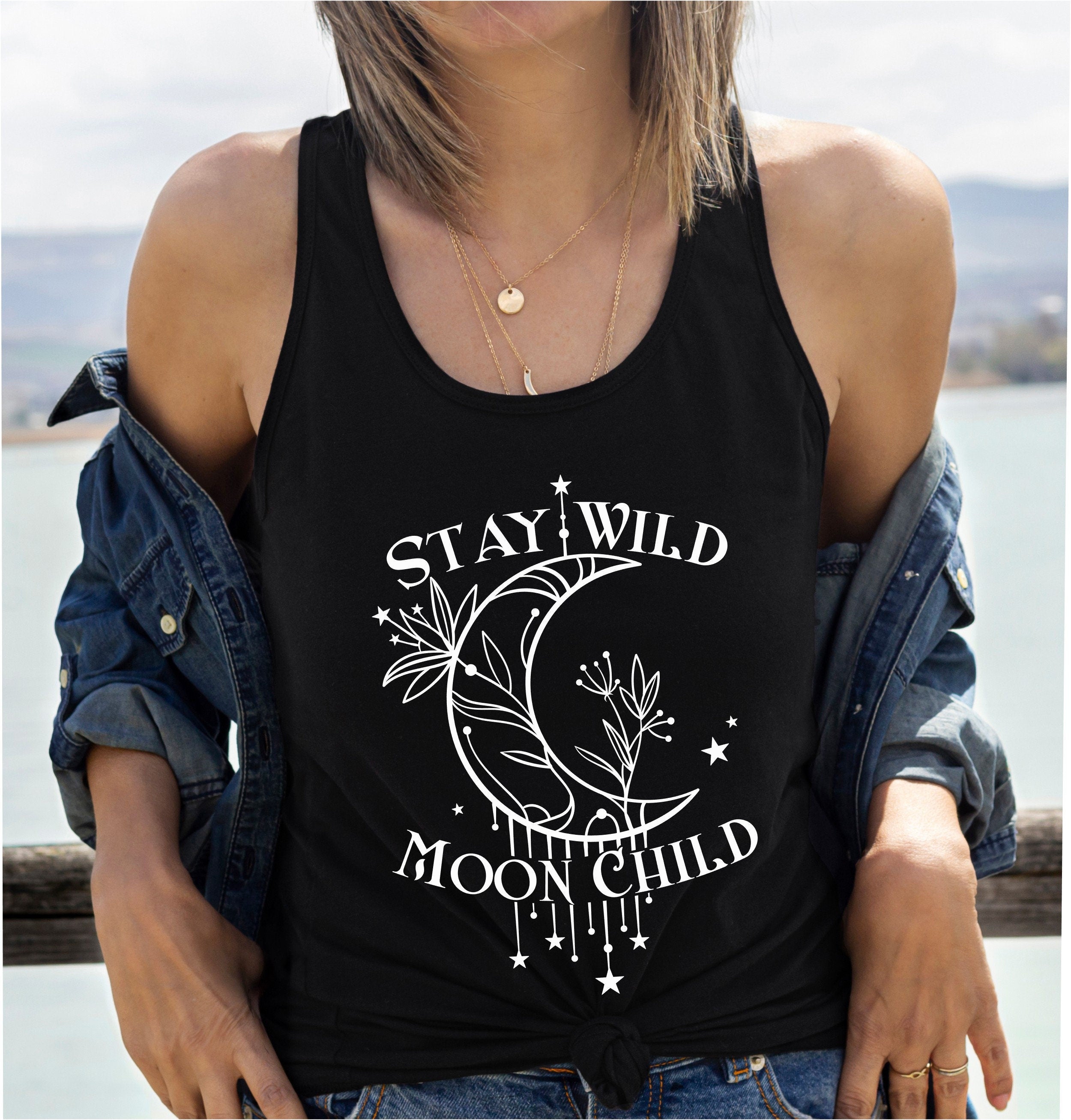 Stay Wild Moon Child Racerback Tank Top