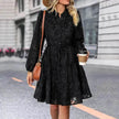 Lace Tied Long Sleeve Dress Fashion Midi Dresses Womens Clothing