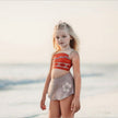 Kids Two-Piece Swimsuit Set – Girls Polyester Swim Top & Shorts in 5 Styles (Size 100–140)
