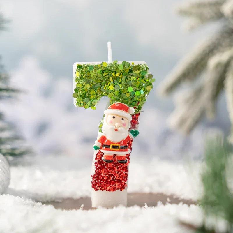 Santa Claus Digital Candle 0-9 Handmade Diy Decoration