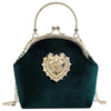 Diamond Retro Style Women Shoulder Medium Size Zipper Handbag