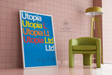 Dietmar Winkler Utopia Print: Minimalist Typography, Giclee Fine Art