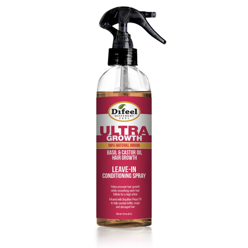DIFEEL Ultra Growth Basil & Castor Hair Oil Leave in Conditioning Spray 6 oz