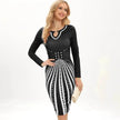 Digital Printing Long Sleeve Temperament Dress Women