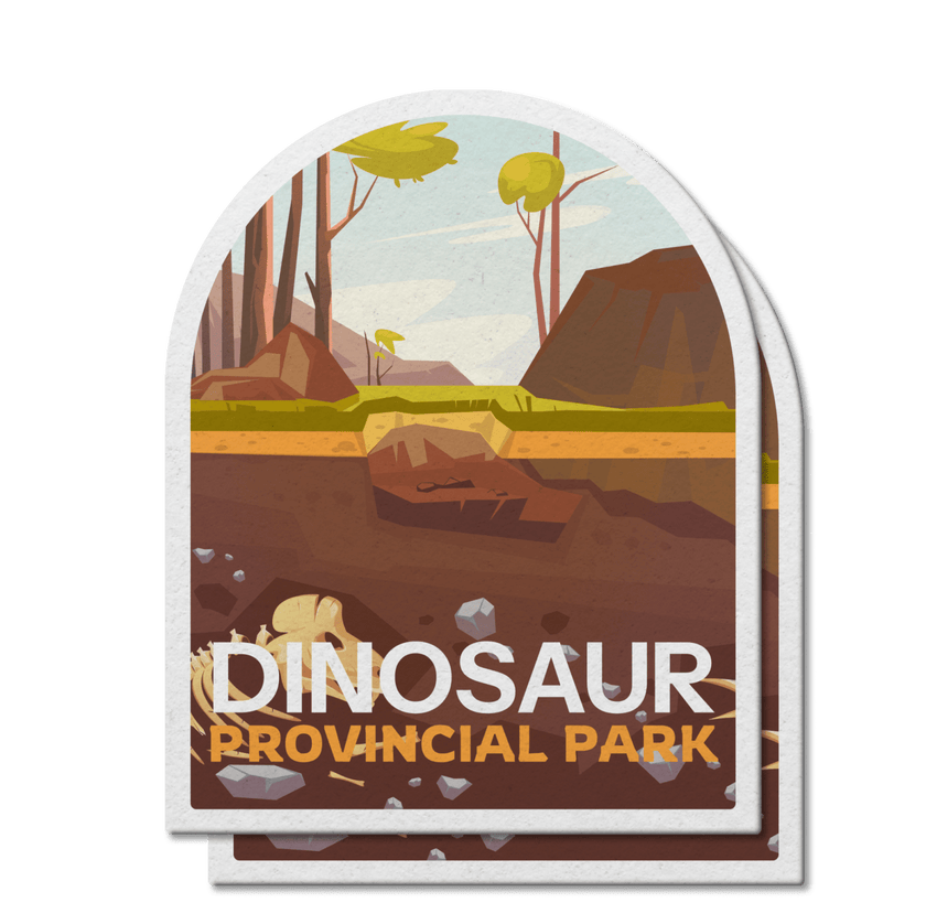 Dinosaur Alberta Provincial Park Waterproof Vinyl Sticker, Canada Parks