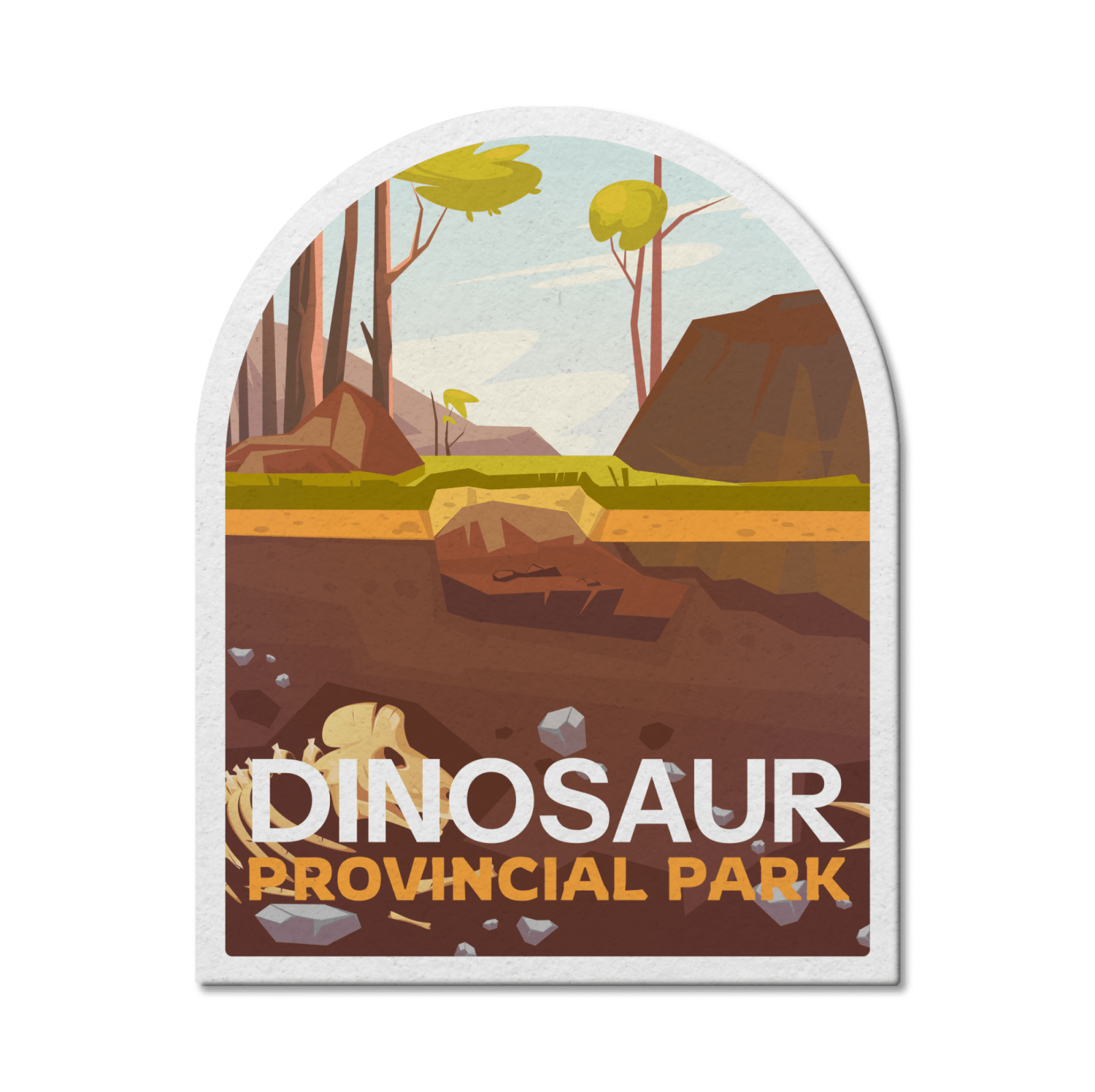 Dinosaur Alberta Provincial Park Waterproof Vinyl Sticker, Canada Parks