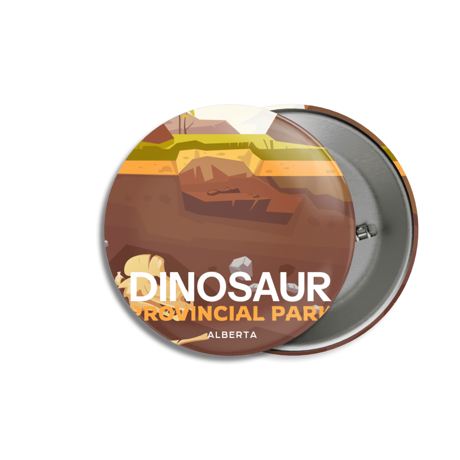 Dinosaur Provincial Park of Alberta Pinback Button, Canada Parks