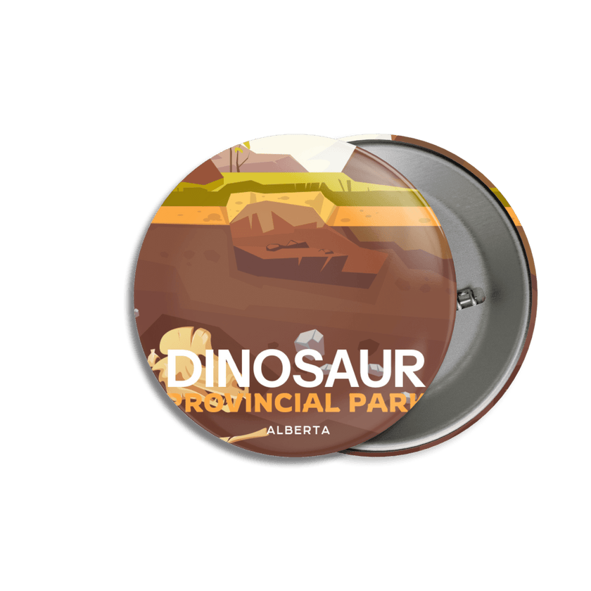 Dinosaur Provincial Park of Alberta Pinback Button, Canada Parks