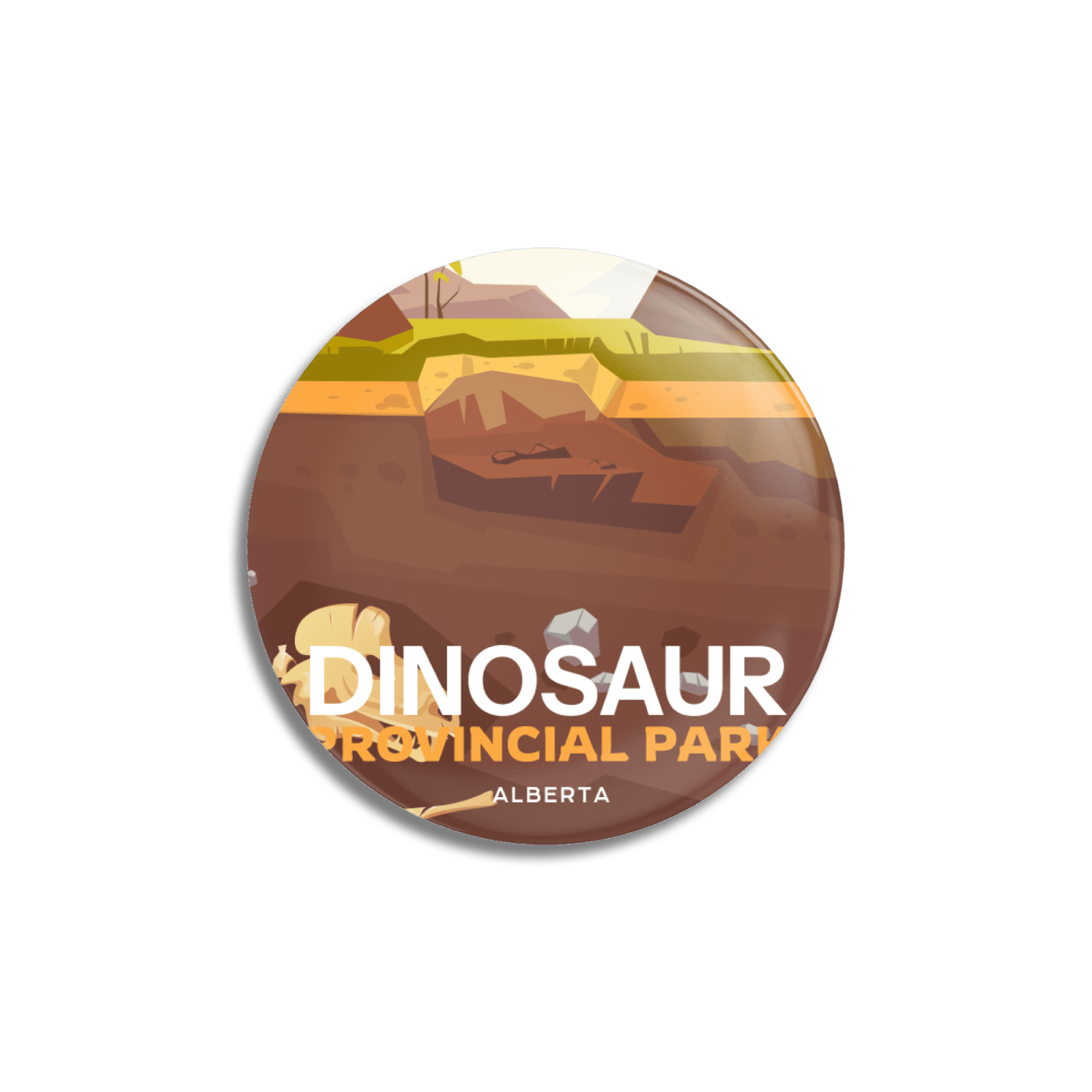 Dinosaur Provincial Park of Alberta Pinback Button, Canada Parks