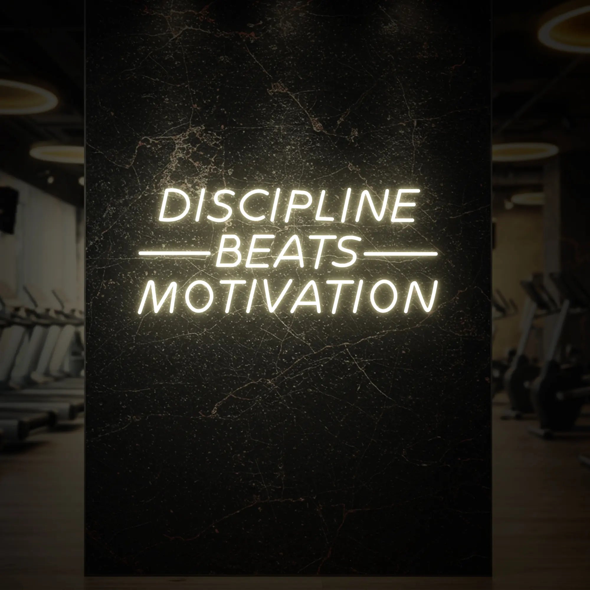 DISCIPLINE BEATS MOTIVATION Neon Sign