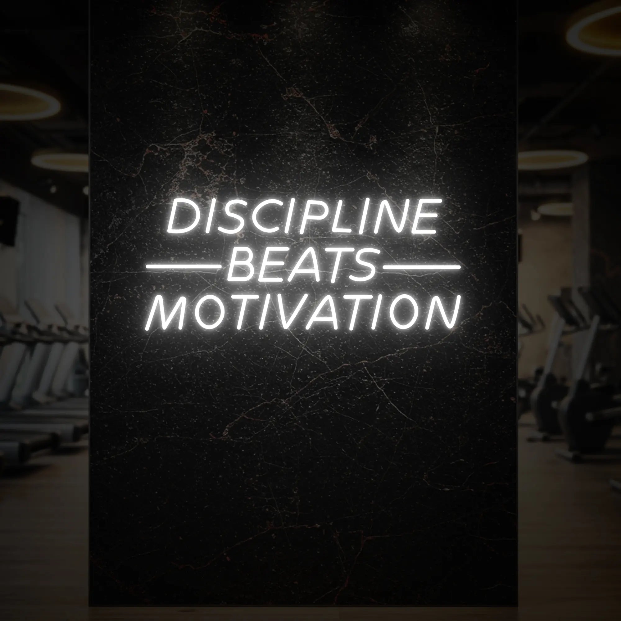 DISCIPLINE BEATS MOTIVATION Neon Sign