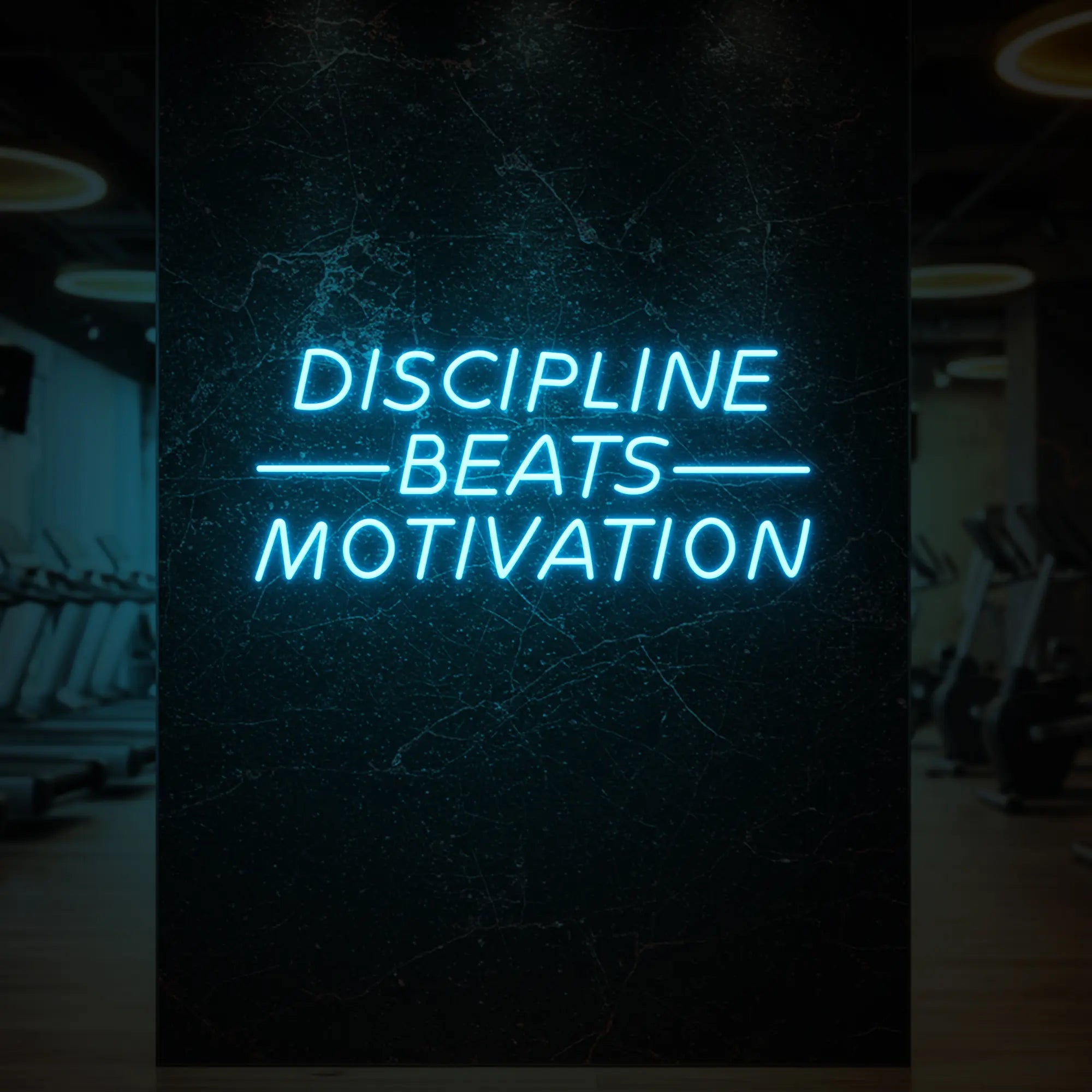 DISCIPLINE BEATS MOTIVATION Neon Sign