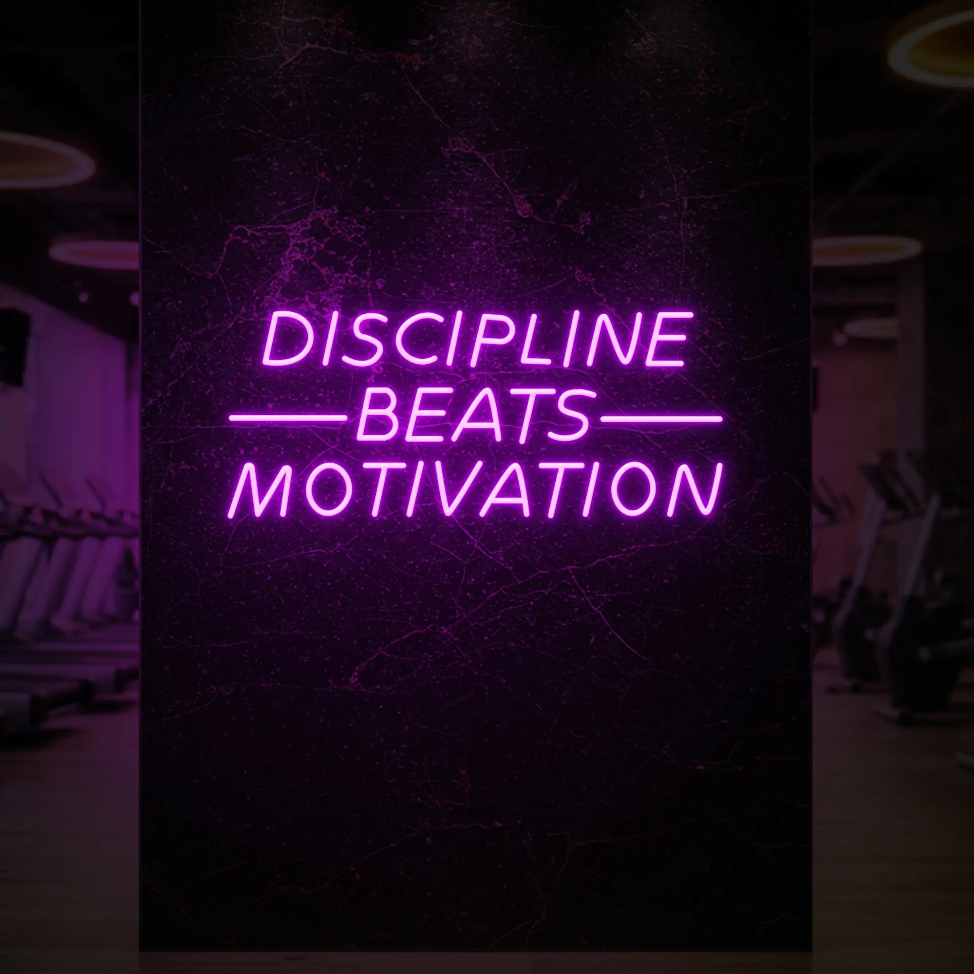 DISCIPLINE BEATS MOTIVATION Neon Sign