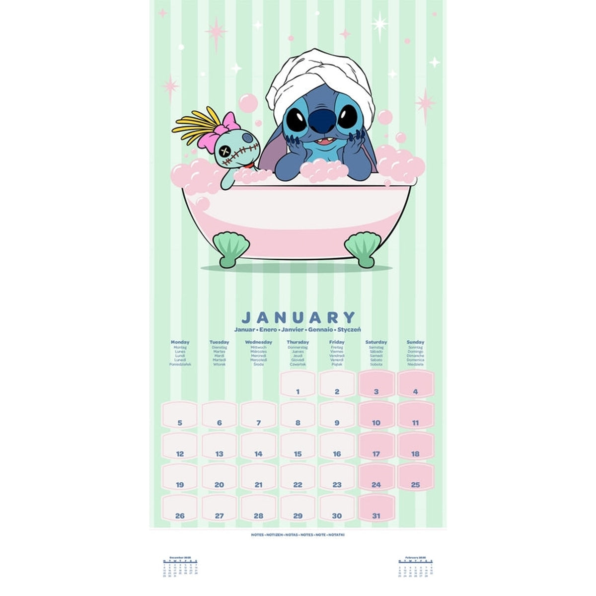 Disney Lilo & Stitch Official 2026 Square Calendar