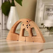 DIY Figurine Wood Dog Ornament Sculpture Home Decoration A Man A Dog Wood Sculpture Christmas Gifts Model Decor