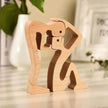 DIY Figurine Wood Dog Ornament Sculpture Home Decoration A Man A Dog Wood Sculpture Christmas Gifts Model Decor