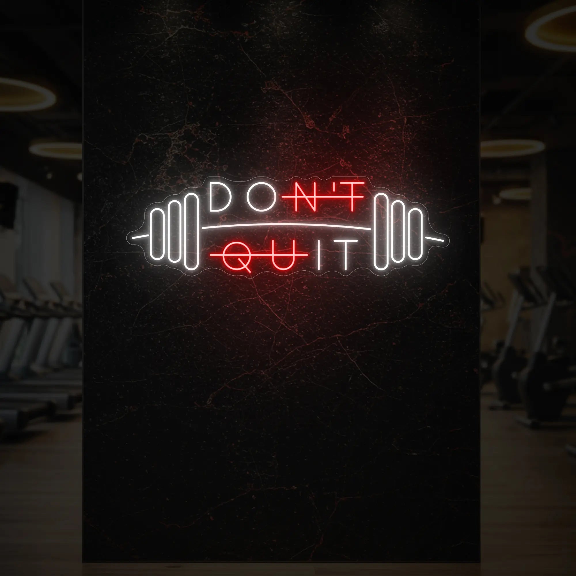 Don't Quit With Barbell Neon Sign