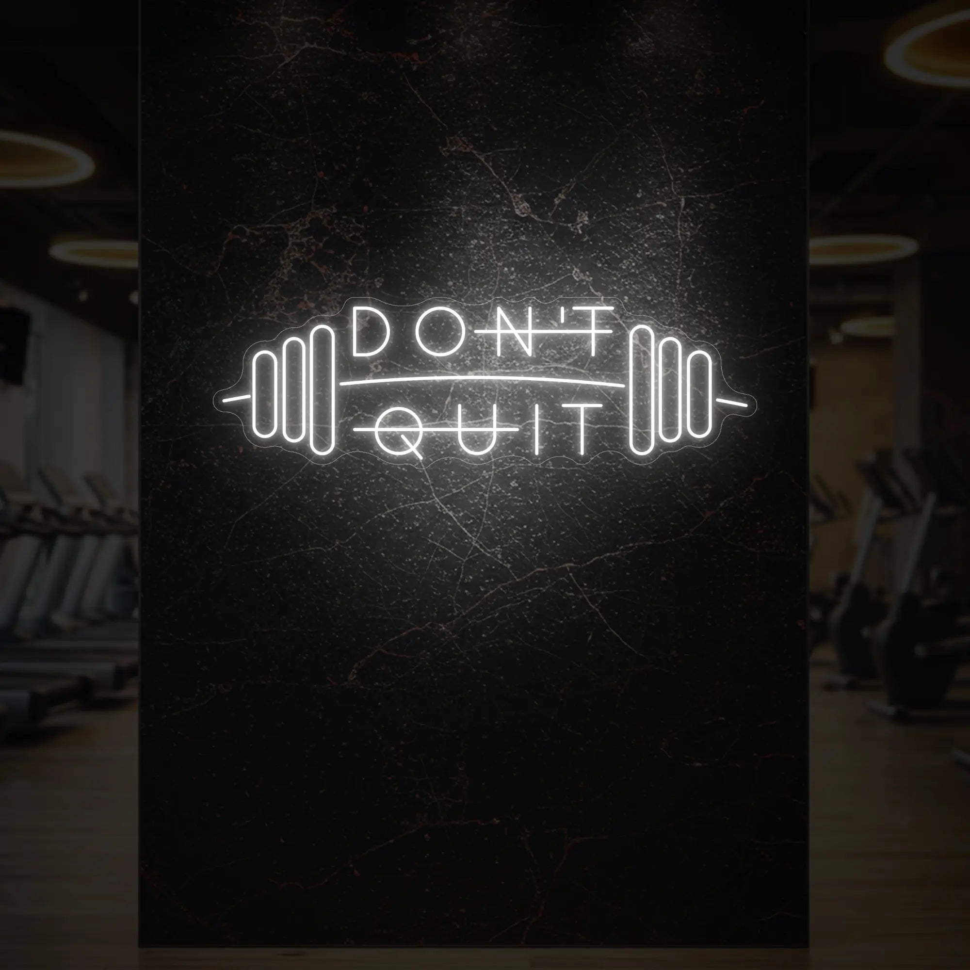 Don't Quit With Barbell Neon Sign