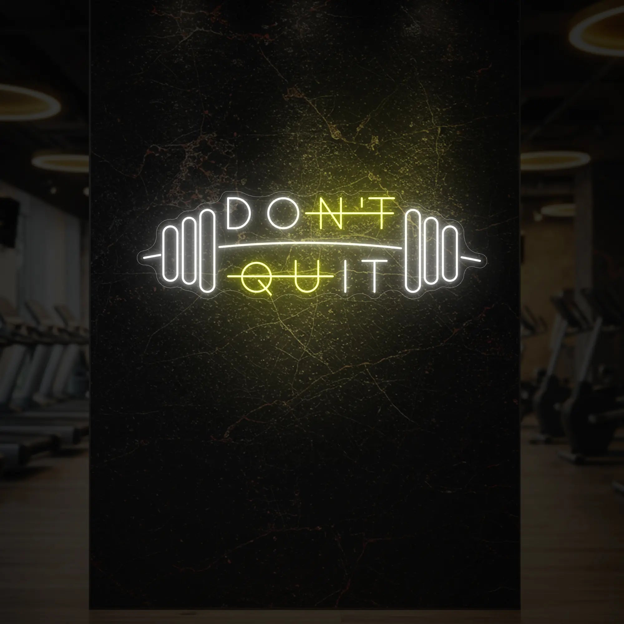 Don't Quit With Barbell Neon Sign