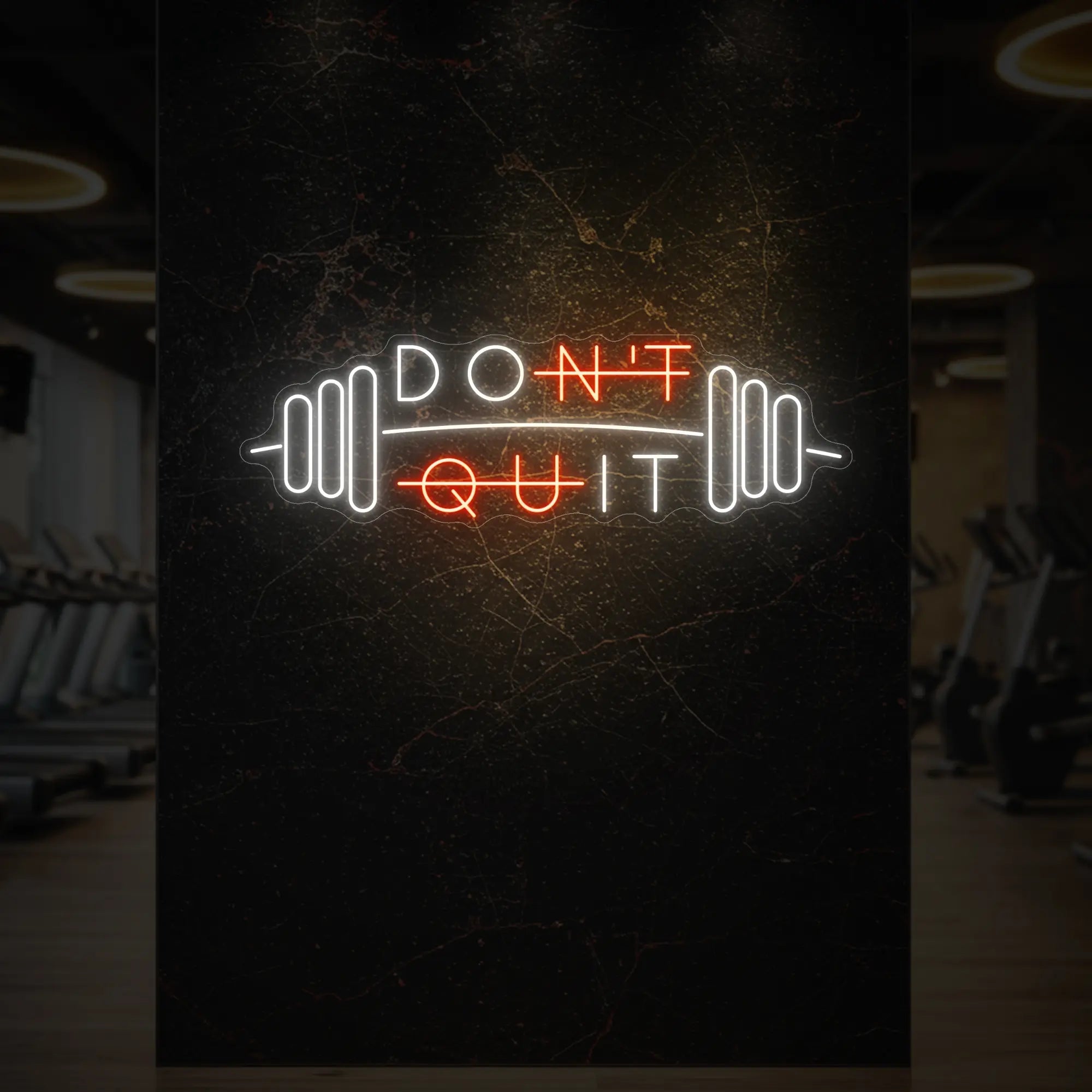 Don't Quit With Barbell Neon Sign