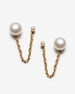 Étonnante - Boucles d'oreilles double trou avec perles et chaine