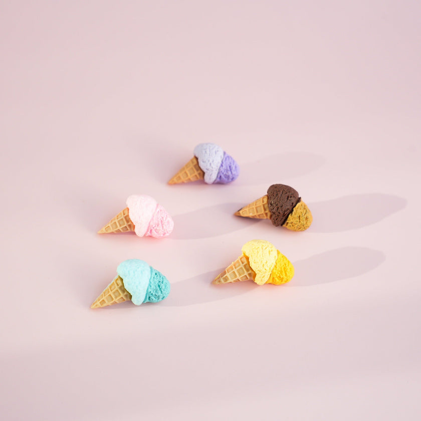 Double Scoop Ice Cream Cone Magnet Set