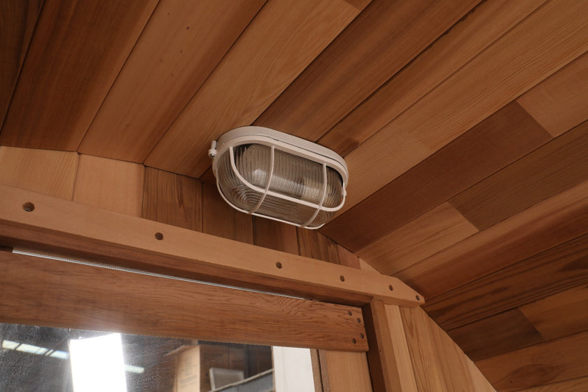 Blisspod | Prague | Canadian Red Cedar Outdoor Steam Barell Sauna | Full Glass Back | 70.87