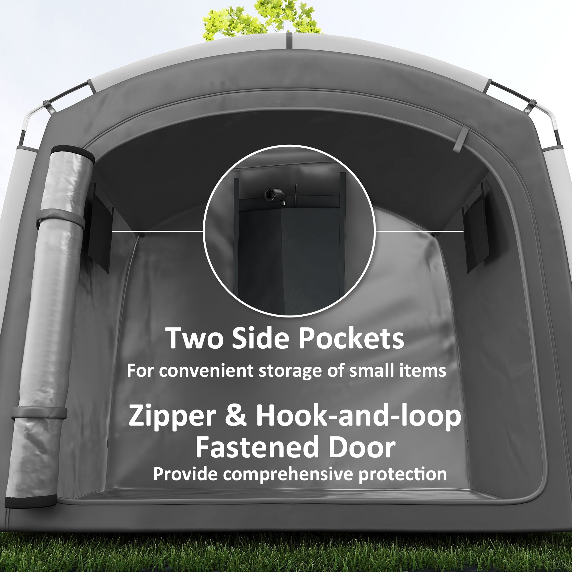 Outsunny Bike Storage Shed Tent, Portable and Waterproof with 210D Oxford Fabric and Carry Bag for 3-4 Bicycles, Dark Grey